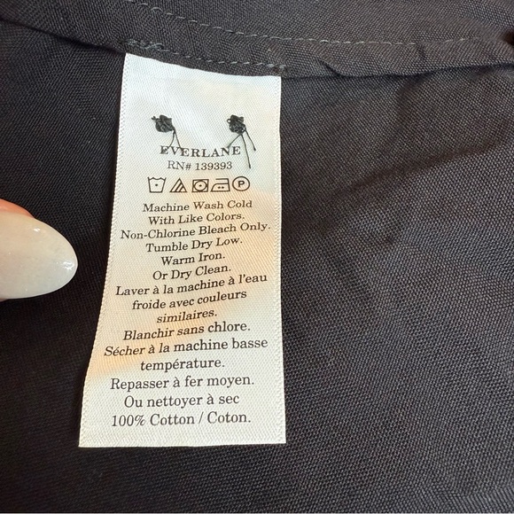 Everlane The Daytripper Shirt Dress Black Medium NWT Button Front Pockets Short - Picture 8 of 10